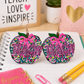 Floral Teach Apple Earrings