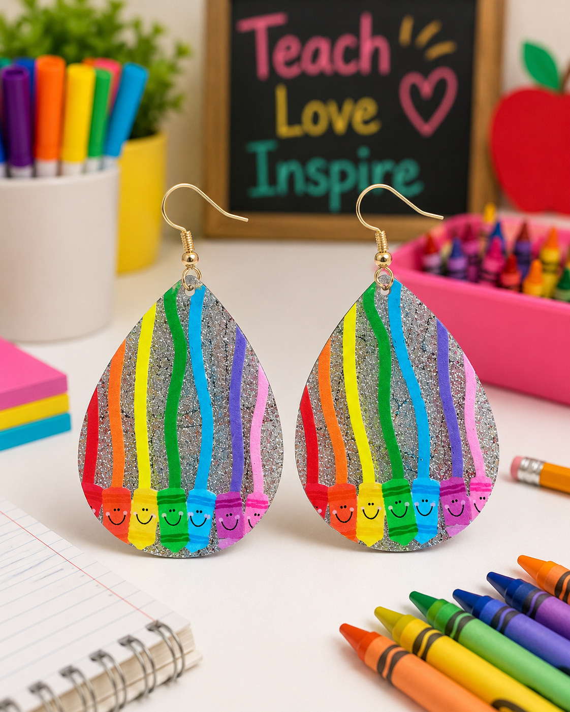 Teardrop Crayon Earrings