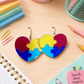 Puzzle Heart Earrings