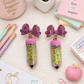 Yellow Glitter Pencil Earrings