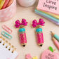 Pink Glitter Pencil Earrings
