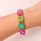 Neon Circle Rhinestone Bracelet