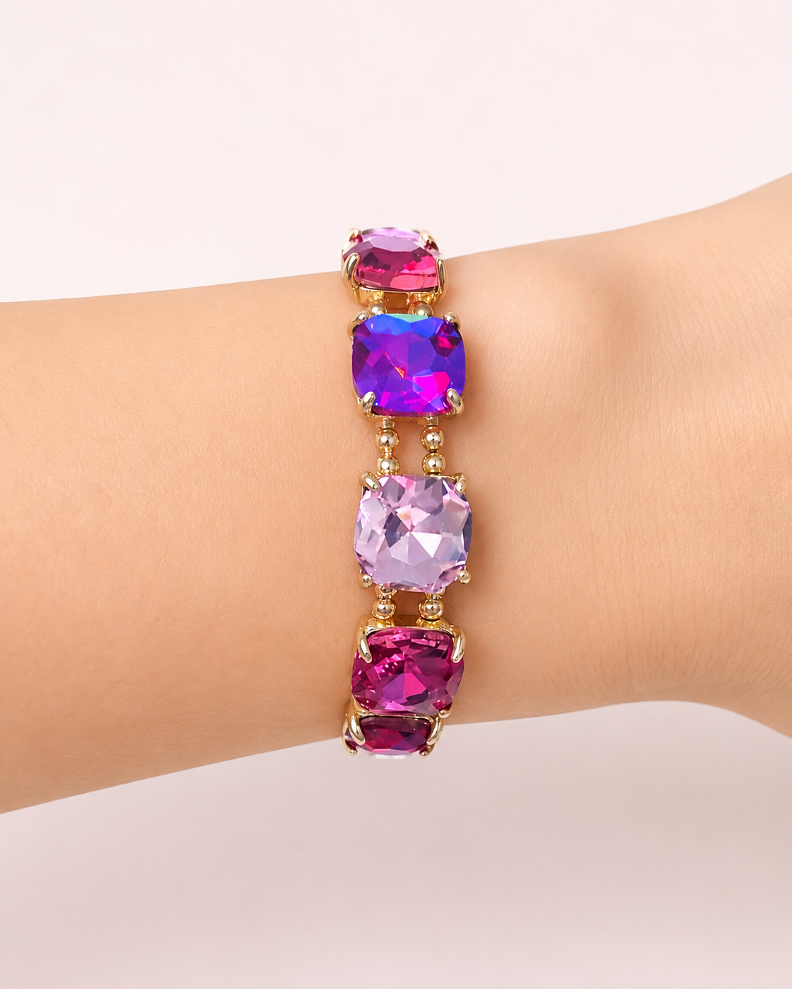 Shades of Pink Rhinestone Bracelet