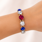 Red, White and Blue Circle Rhinestone Bracelet