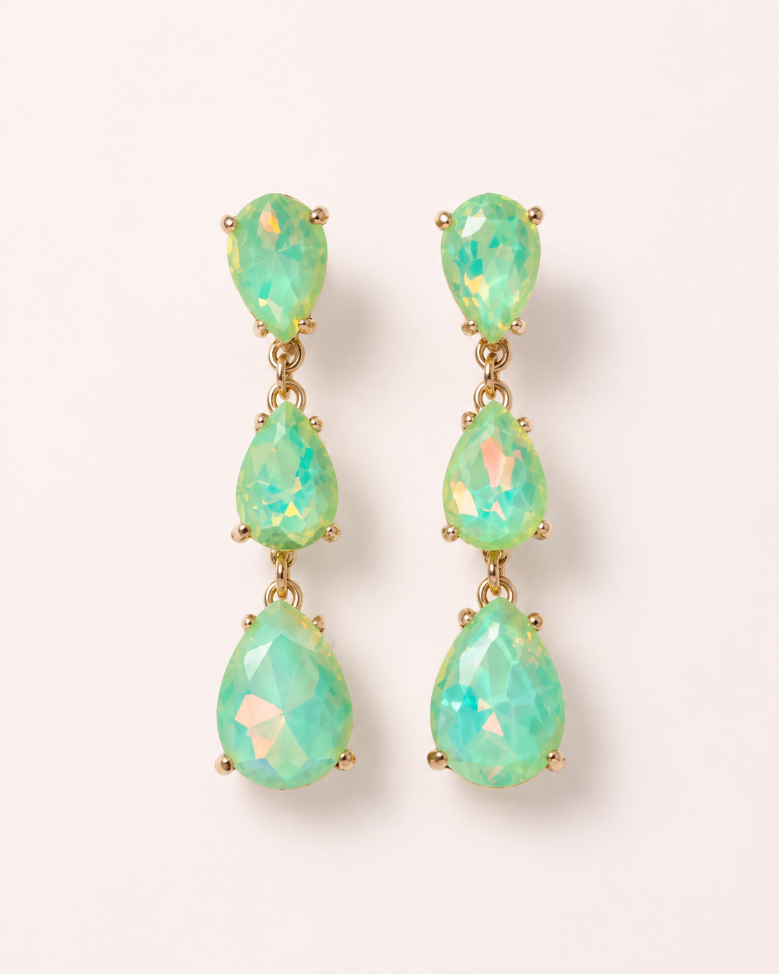 Triple Teardrop Dangle Earrings