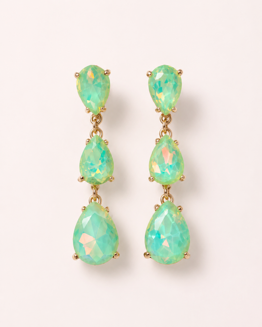 Triple Teardrop Dangle Earrings