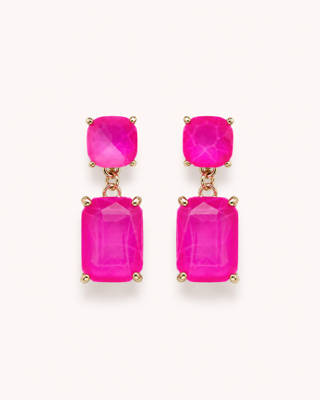 Emerald Shaped Rhinestone Earrings