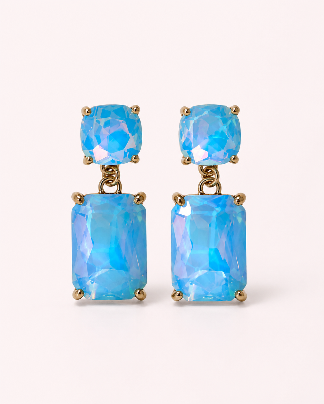 Emerald Shaped Rhinestone Earrings