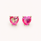 Pink Heart Rhinestone Earrings