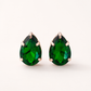 Green Teardrop Rhinestone Earrings