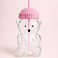 Pink Bear Shaped Glass Cup