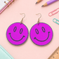 Pink Smiley Face Earrings