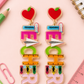 Heart Apple Teacher Earrings