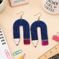 Blue Pencil Earrings