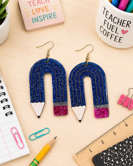 Blue Pencil Earrings
