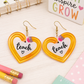 Pencil Teach Heart Earrings