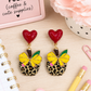 Leopard Apple Earrings