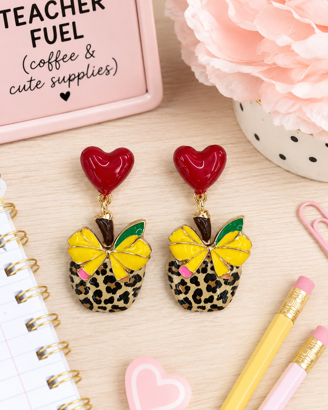 Leopard Apple Earrings