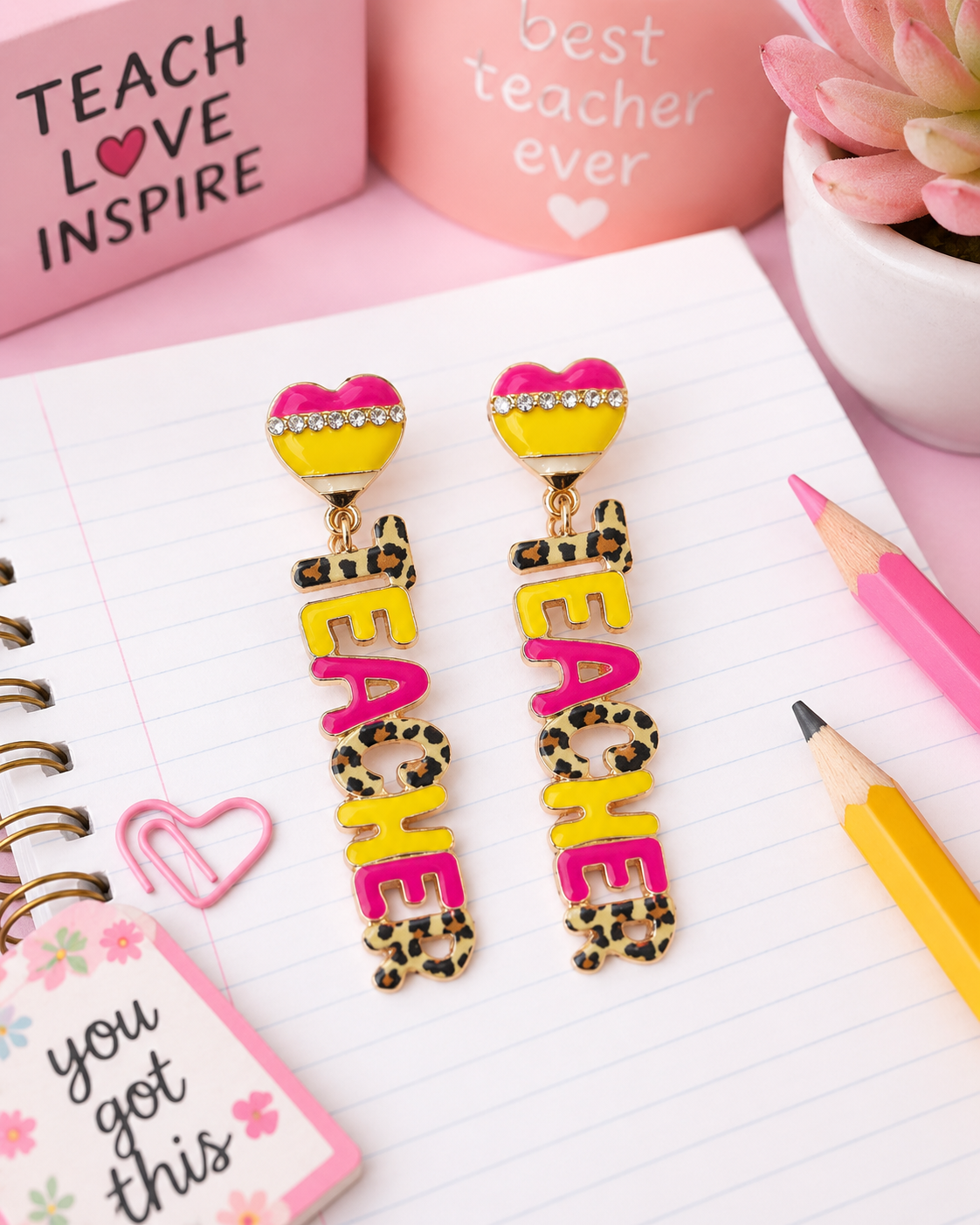 Leopard Teacher Earrings