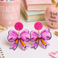 Pink Bow with Pencil Earrings