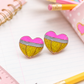 Glitter Heart Pencil Studs