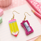 Pencil and Sharpener Earrings