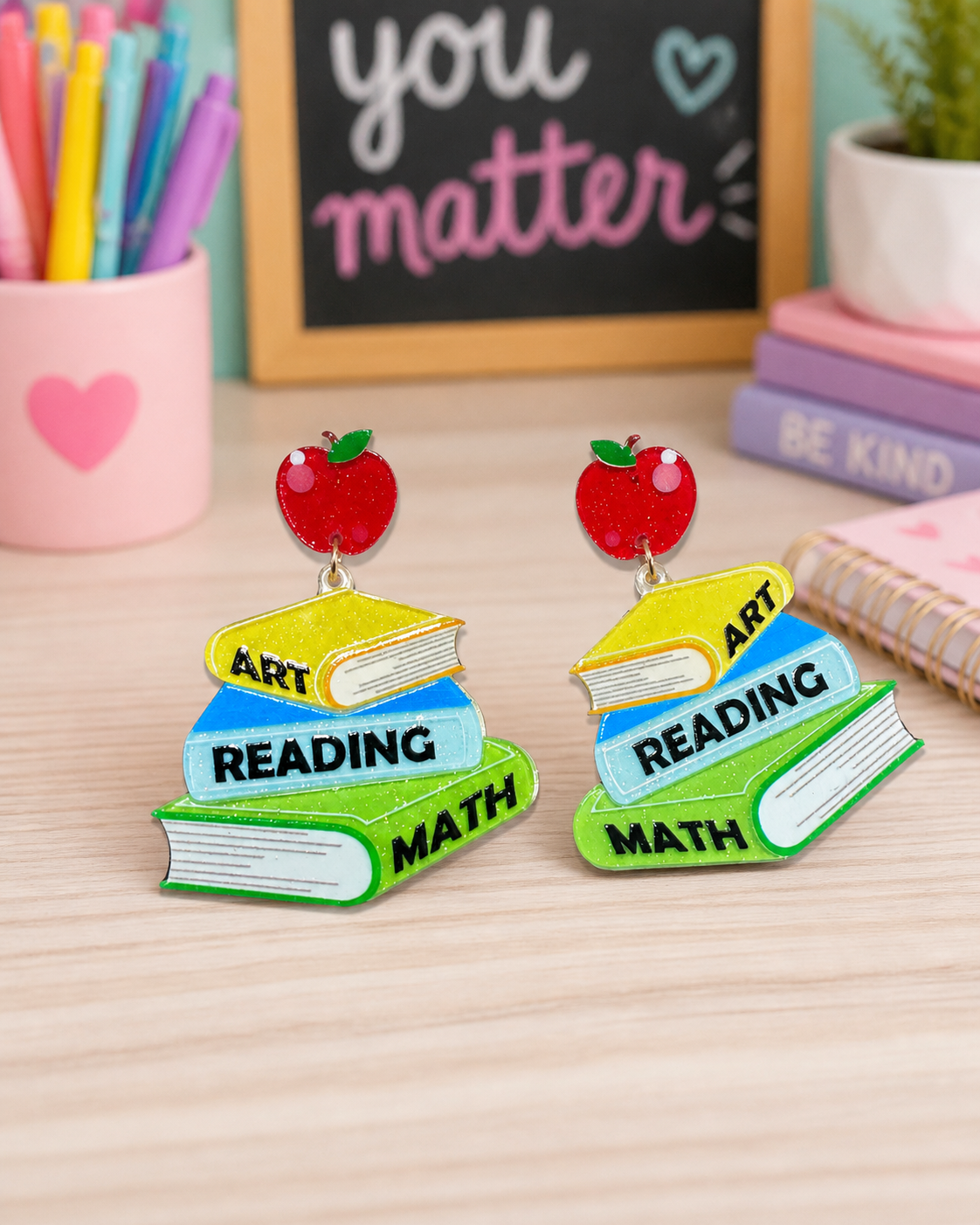 Stack of Books Earrings