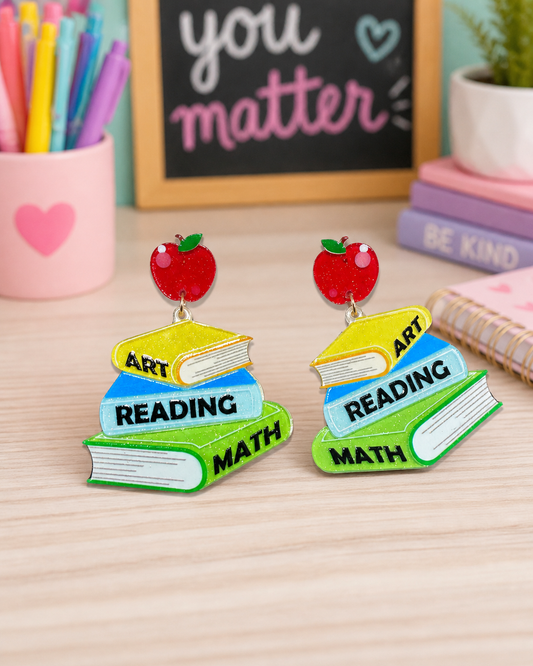 Stack of Books Earrings