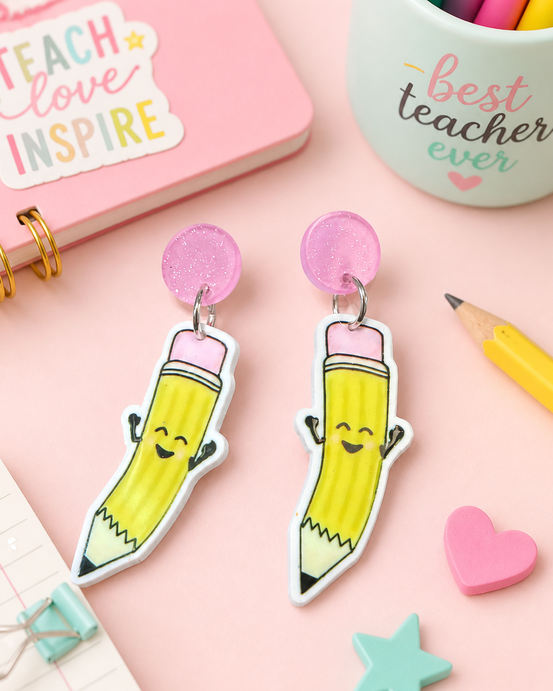 Happy Pencil Earrings
