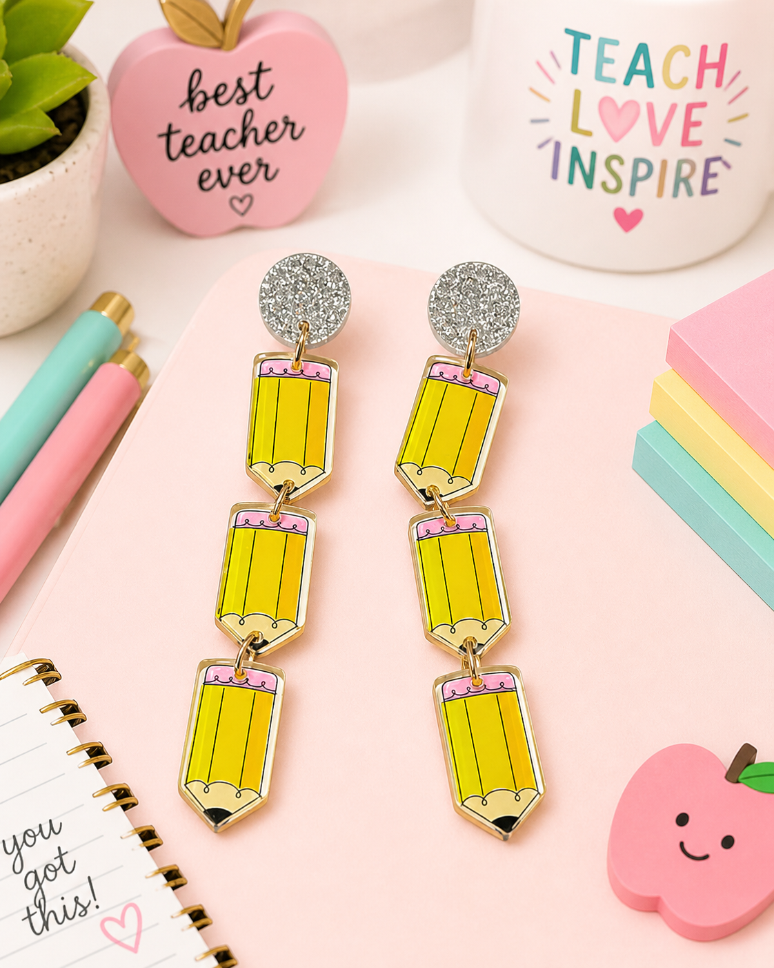 Pencil Dangle Earrings
