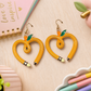 Pencil Apple Earrings