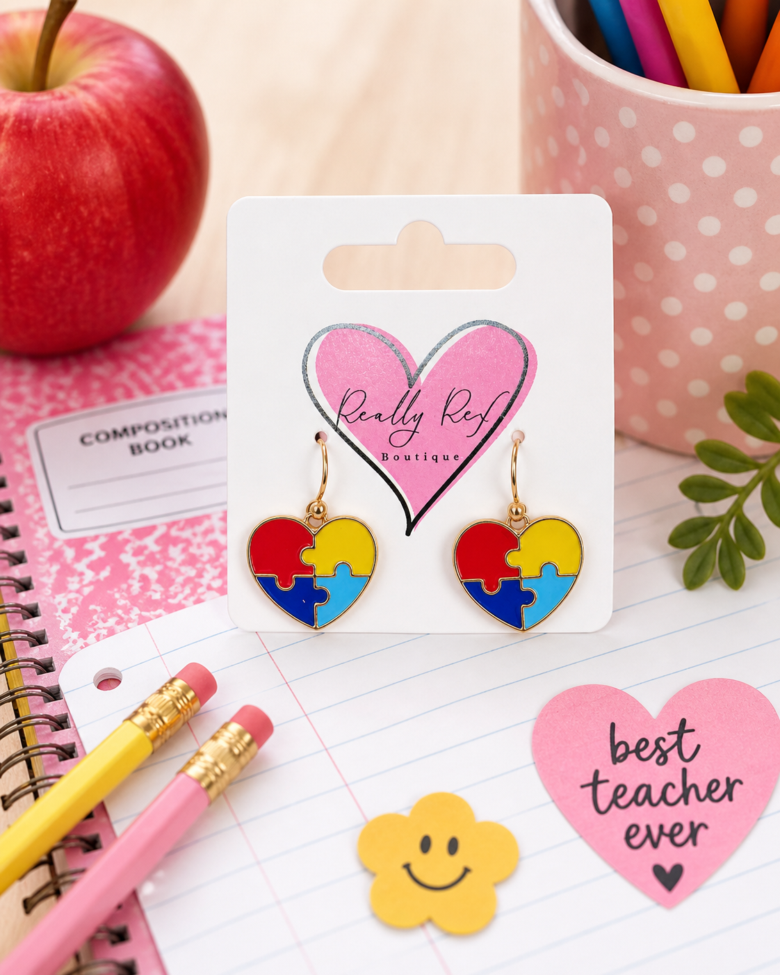 Autism Heart Earrings