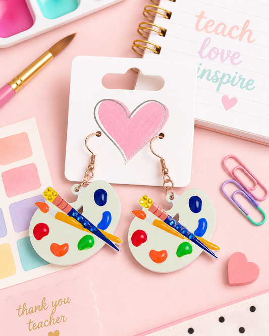 Paintbrush and Palette Earrings