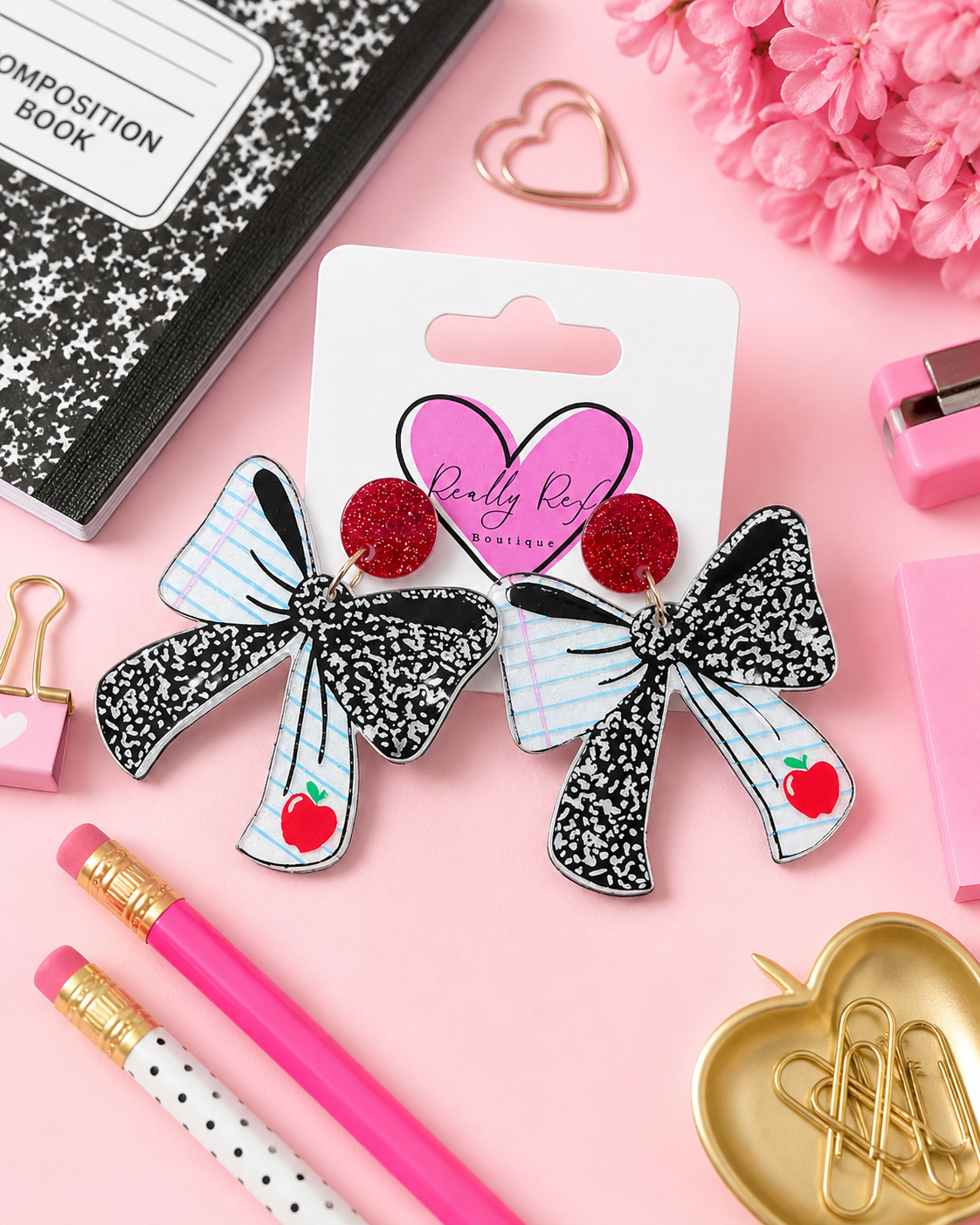 Composition Book Coquette Earrings