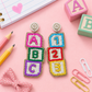 Beaded ABC 123 Block Earrings