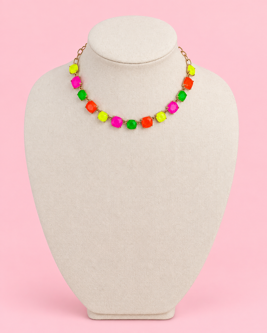 Neon Rhinestone Necklace