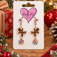 Candy Cane Gingerbread Dangle Earrings