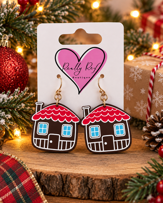 Gingerbread House Earrings