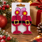 Santa Beaded Wine Glass Earrings