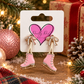 Pink Ice Skates Earrings