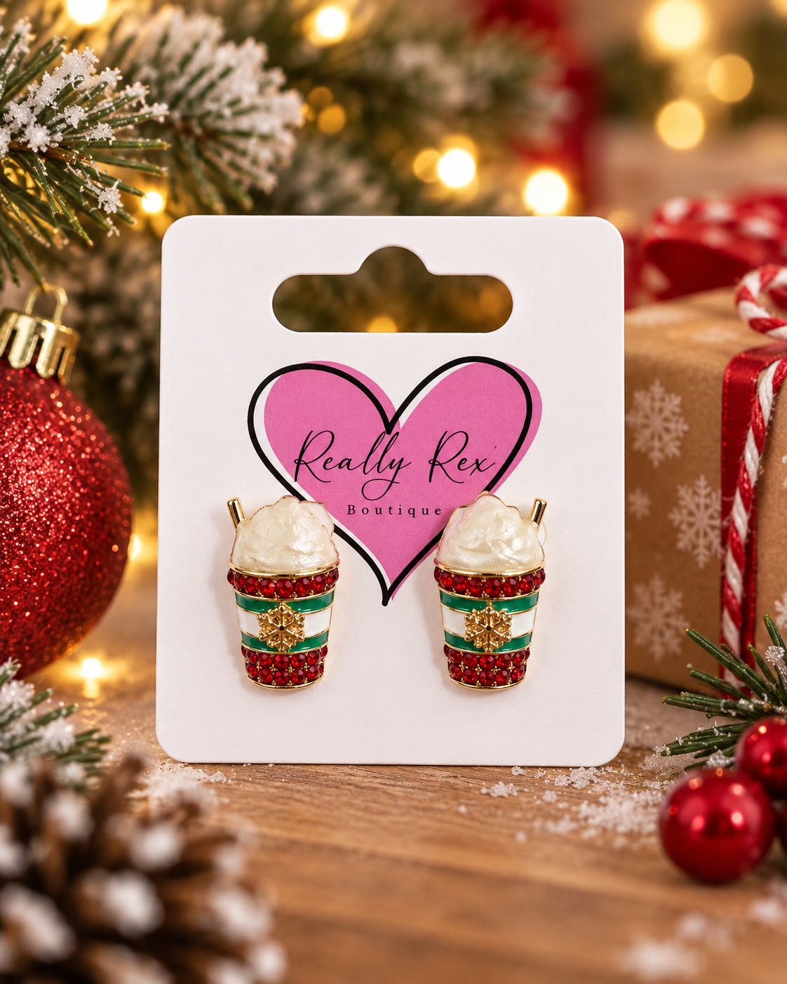 Christmas Coffee Stud Earrings