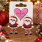 Rhinestone Dangle Santa Earrings