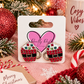 Rhinestone Santa Mug Stud Earrings
