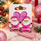 Pink Santa Earrings