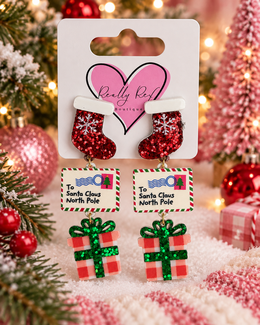 Stocking Dangle Earrings
