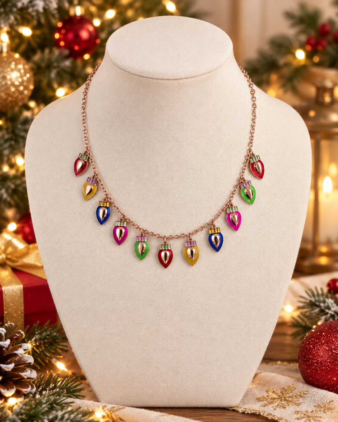 Christmas Light Bulb Necklace