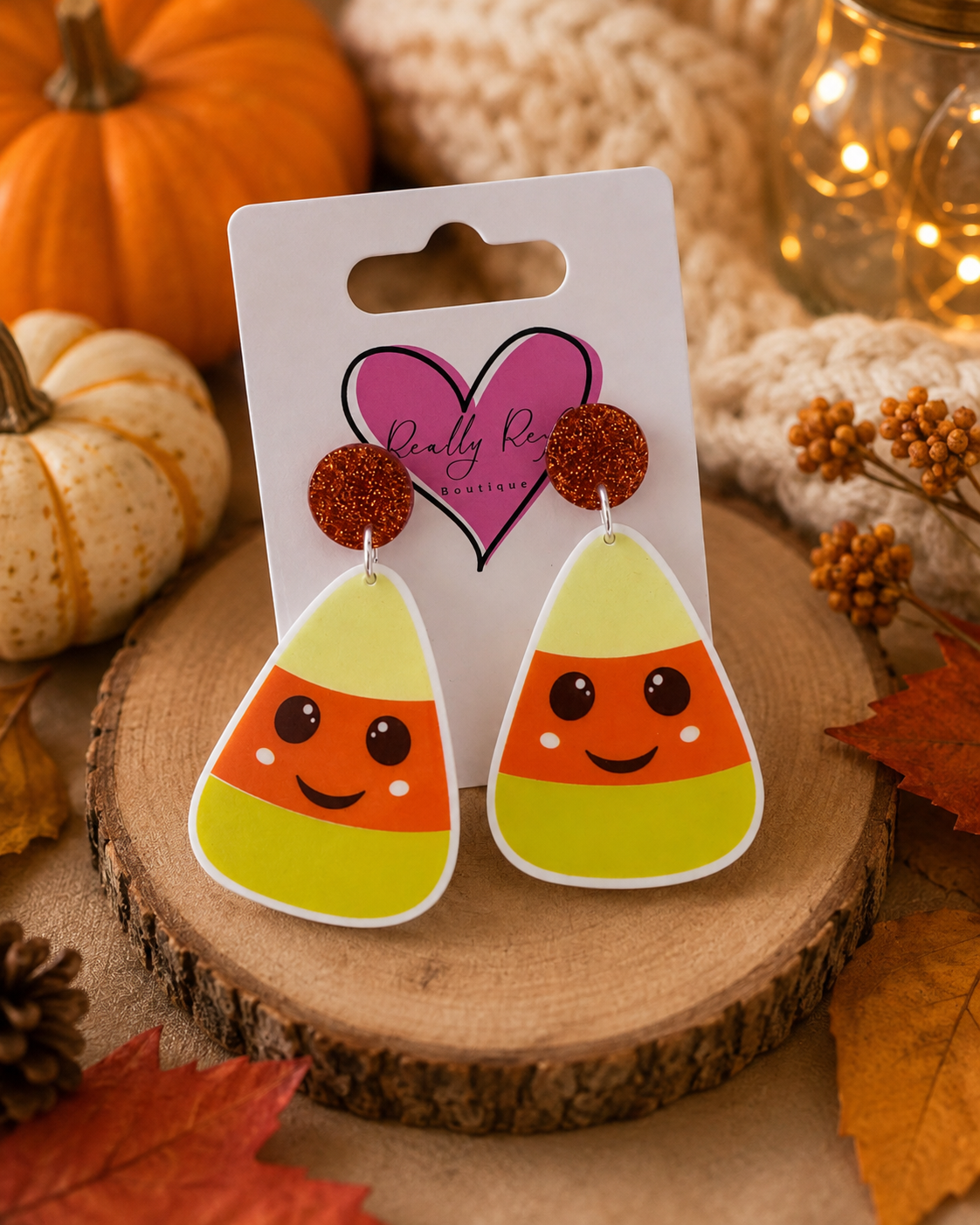 Happy Candy Corn Earrings