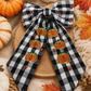 Plaid Pumpkin Hair Bow
