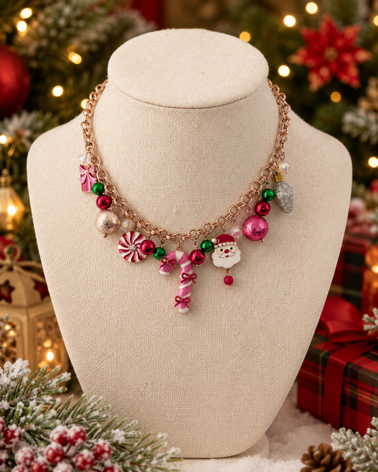 Candy Cane Charm Necklace