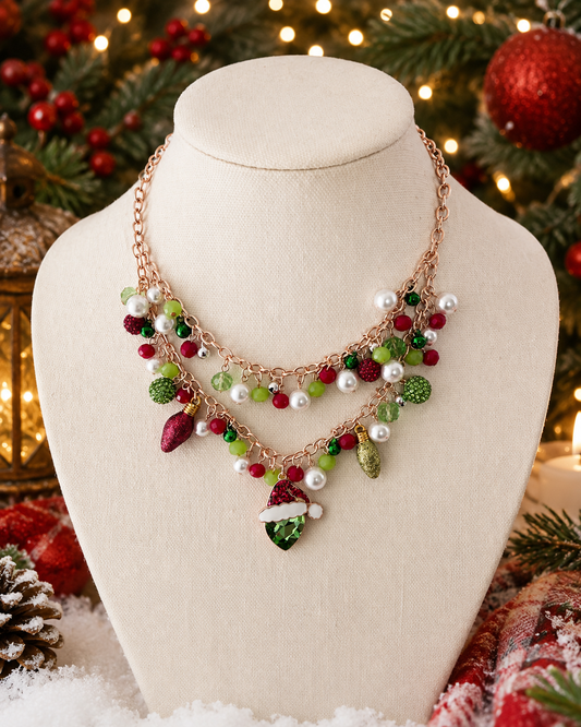 Layered Christmas Charm Necklace